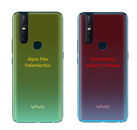 Klare Displayschutzfolie von dipos passend für Vivo S1 Rückseite, 100% Displayabdeckung und blasenfreie Montage