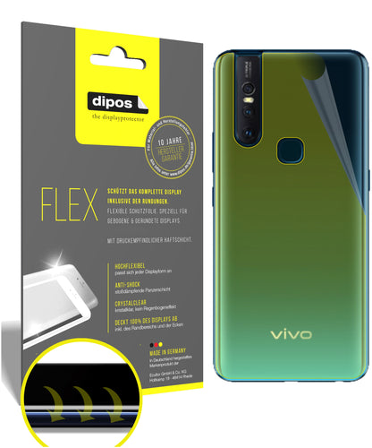 Klare Displayschutzfolie von dipos passend für Vivo V15 Pro Rückseite, 100% Displayabdeckung und blasenfreie Montage