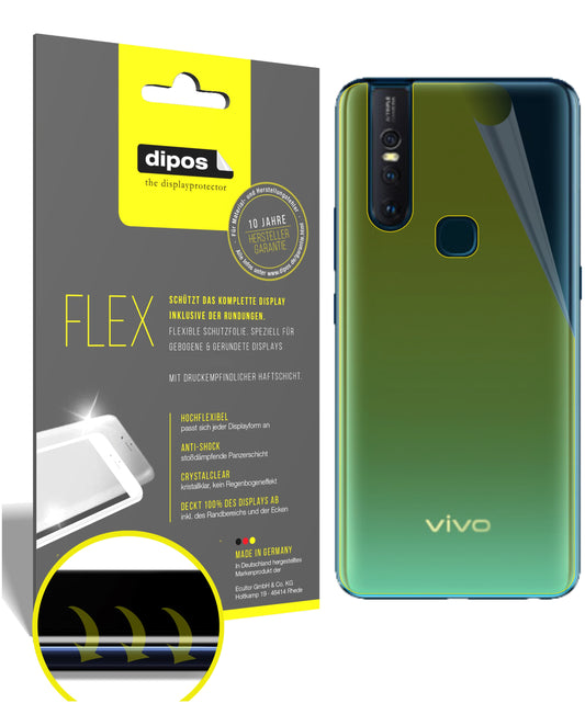 Klare Displayschutzfolie von dipos passend für Vivo S1 Pro Rückseite, 100% Displayabdeckung und blasenfreie Montage
