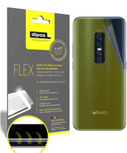 Klare Displayschutzfolie von dipos passend für Vivo V17 Pro Rückseite, 100% Displayabdeckung und blasenfreie Montage