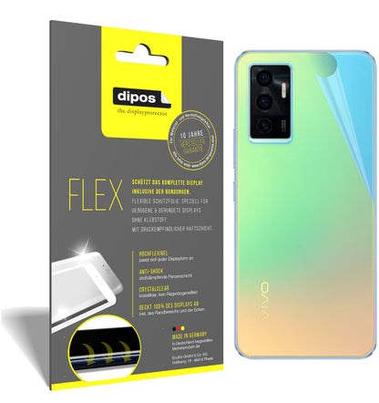 Klare Displayschutzfolie von dipos passend für Vivo V23e 5G Rückseite, 100% Displayabdeckung und blasenfreie Montage