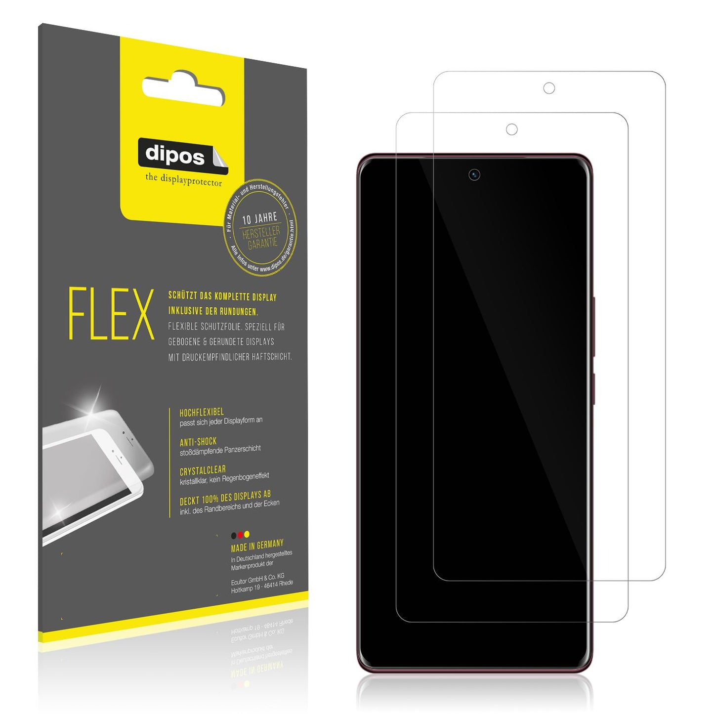 Klare Displayschutzfolie von dipos passend für Vivo V29e, 100% Displayabdeckung und blasenfreie Montage