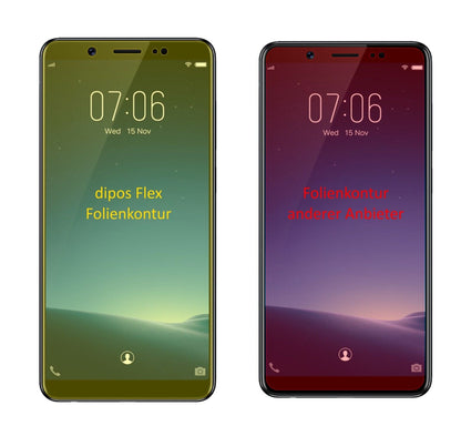 Klare Displayschutzfolie von dipos passend für Vivo V7, 100% Displayabdeckung und blasenfreie Montage