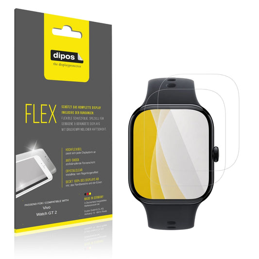 Klare Displayschutzfolie von dipos passend für Vivo Watch GT 2, 100% Displayabdeckung und blasenfreie Montage