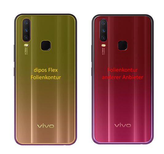 Klare Displayschutzfolie von dipos passend für Vivo Y17 Rückseite, 100% Displayabdeckung und blasenfreie Montage