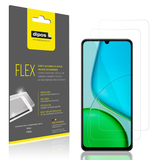 Klare Displayschutzfolie von dipos passend für Vivo Y50e, 100% Displayabdeckung und blasenfreie Montage