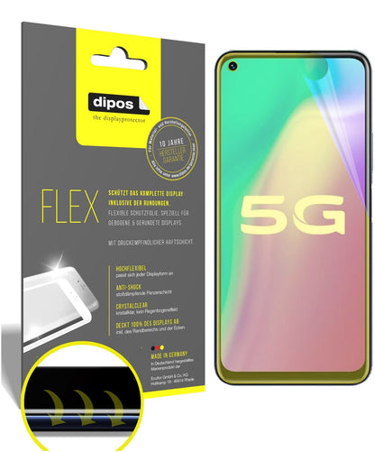 Klare Displayschutzfolie von dipos passend für Vivo Y51s, 100% Displayabdeckung und blasenfreie Montage