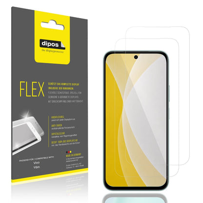 Klare Displayschutzfolie von dipos passend für Vivo Y6m, 100% Displayabdeckung und blasenfreie Montage