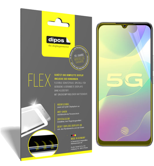 Klare Displayschutzfolie von dipos passend für Vivo S7e 5G, 100% Displayabdeckung und blasenfreie Montage