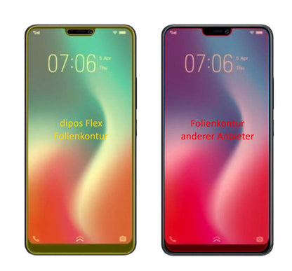Klare Displayschutzfolie von dipos passend für Vivo Y85, 100% Displayabdeckung und blasenfreie Montage