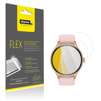 Klare Displayschutzfolie von dipos passend für Woneligo DR06 Smartwatch 1.57 Zoll, 100% Displayabdeckung und blasenfreie Montage