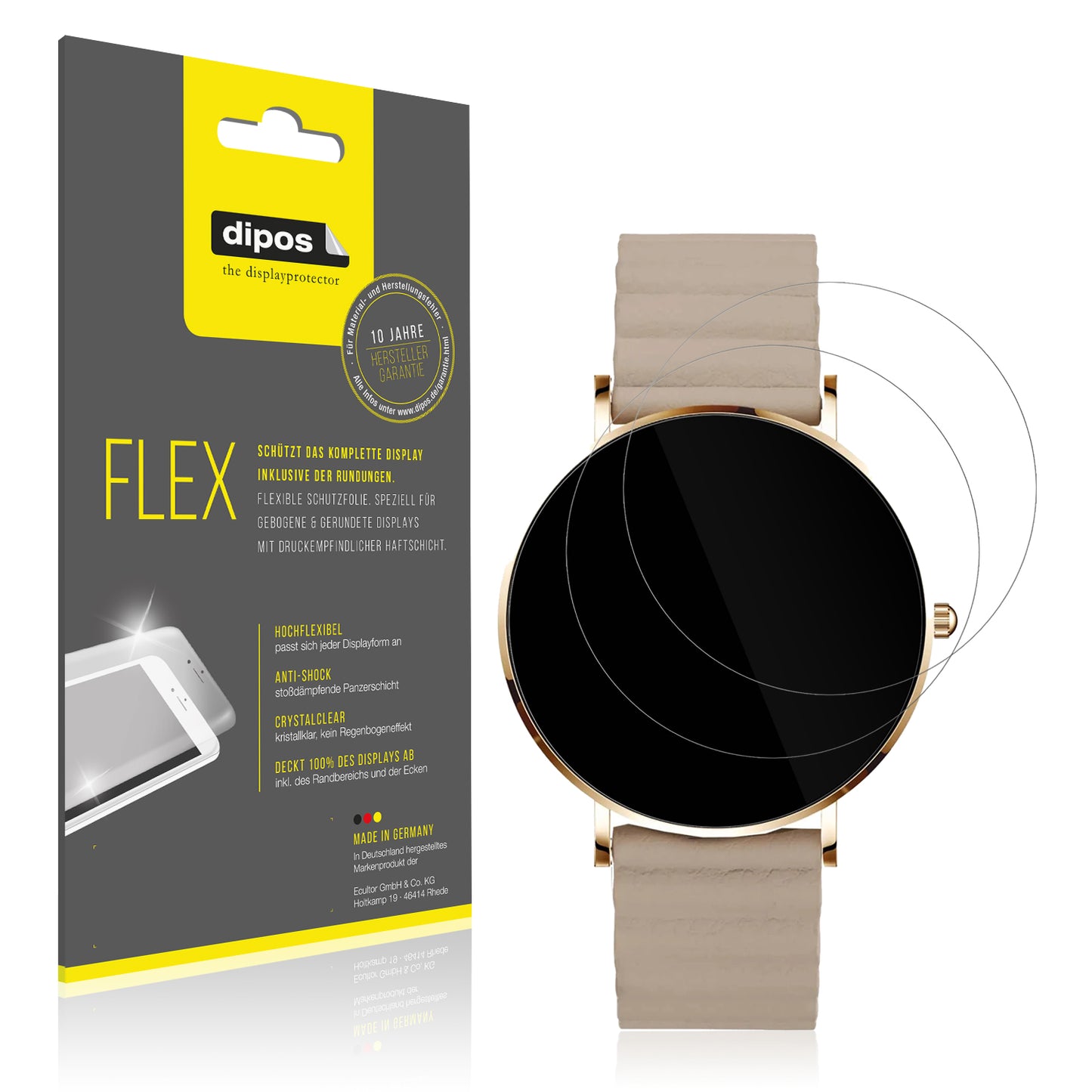 Klare Displayschutzfolie von dipos passend für XCOAST SIONA2, 100% Displayabdeckung und blasenfreie Montage