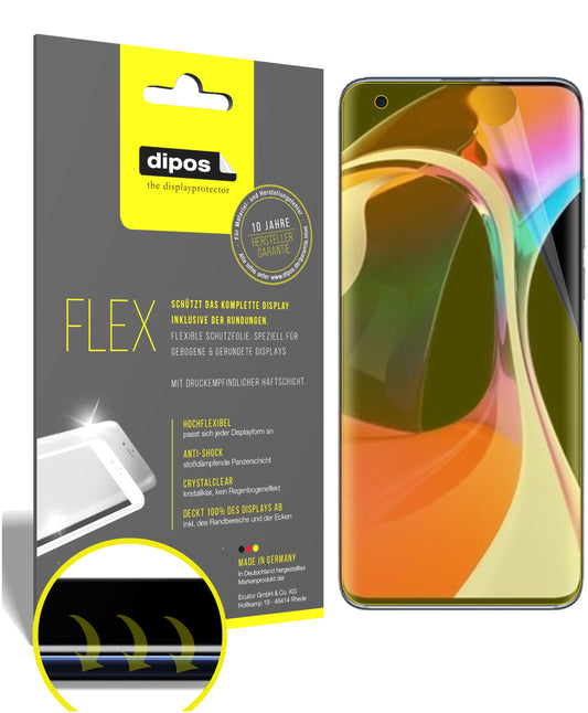 Klare Displayschutzfolie von dipos passend für Xiaomi Mi 10 Pro, 100% Displayabdeckung und blasenfreie Montage
