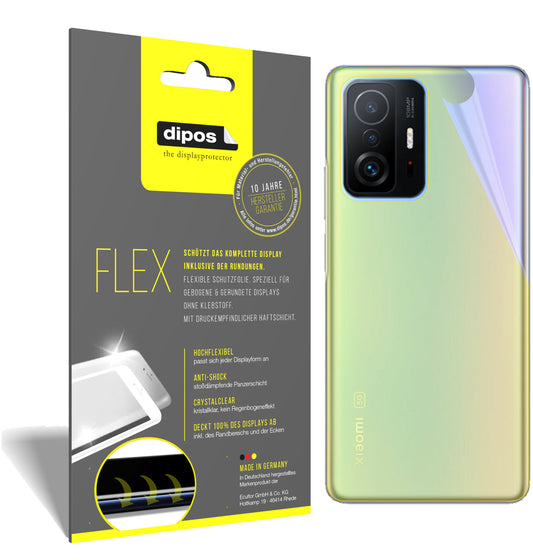 Klare Displayschutzfolie von dipos passend für Xiaomi Mi 11T Pro Rückseite, 100% Displayabdeckung und blasenfreie Montage