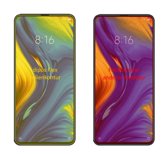 Klare Displayschutzfolie von dipos passend für Xiaomi Mi Mix 3, 100% Displayabdeckung und blasenfreie Montage