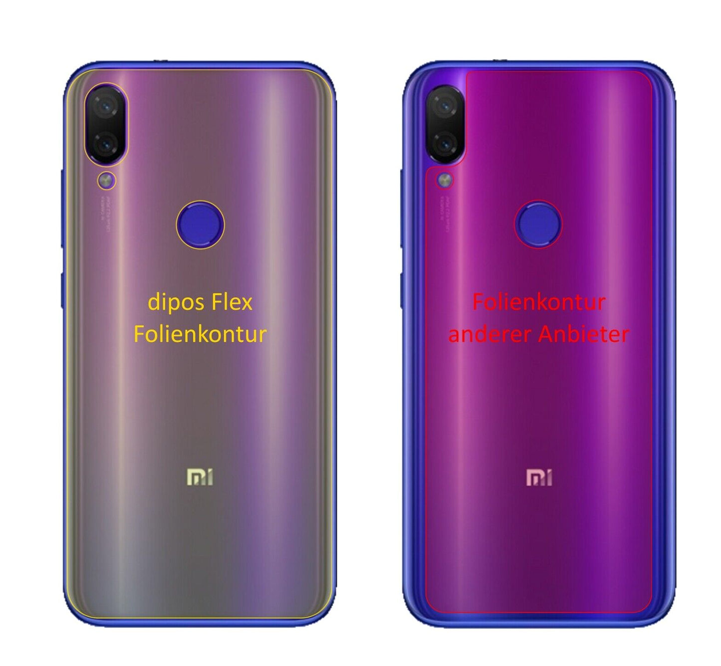 Klare Displayschutzfolie von dipos passend für Xiaomi Mi Play Rückseite, 100% Displayabdeckung und blasenfreie Montage
