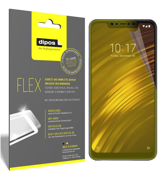 Klare Displayschutzfolie von dipos passend für Xiaomi Pocophone F1, 100% Displayabdeckung und blasenfreie Montage