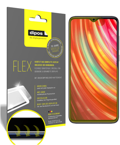 Klare Displayschutzfolie von dipos passend für Xiaomi Redmi Note 8 Pro, 100% Displayabdeckung und blasenfreie Montage