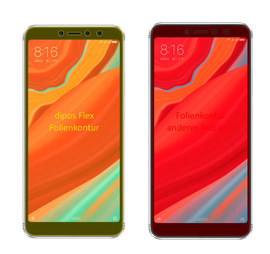 Klare Displayschutzfolie von dipos passend für Xiaomi Redmi S2, 100% Displayabdeckung und blasenfreie Montage