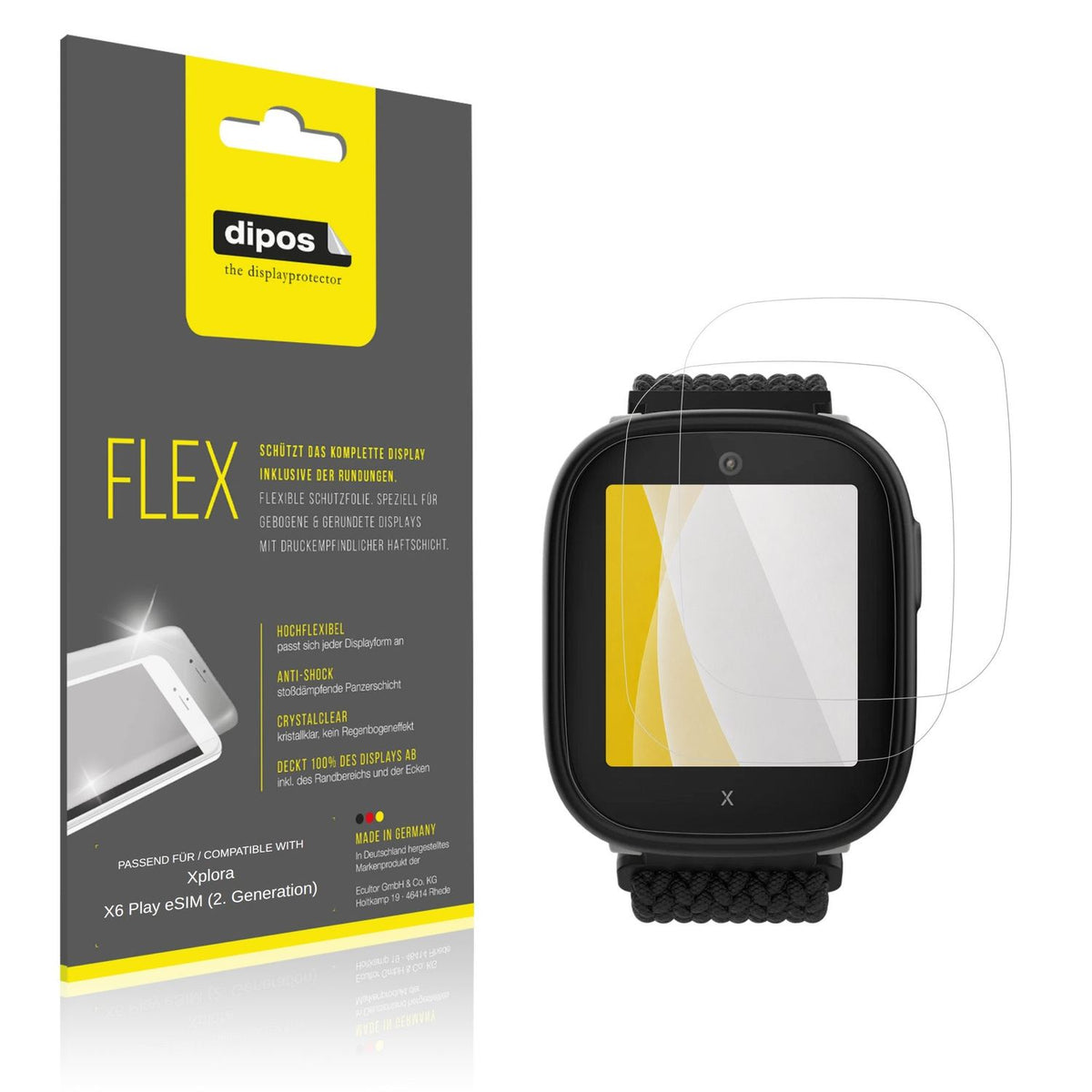Klare Displayschutzfolie von dipos passend für Xplora X6 Play eSIM (2. Generation), 100% Displayabdeckung und blasenfreie Montage