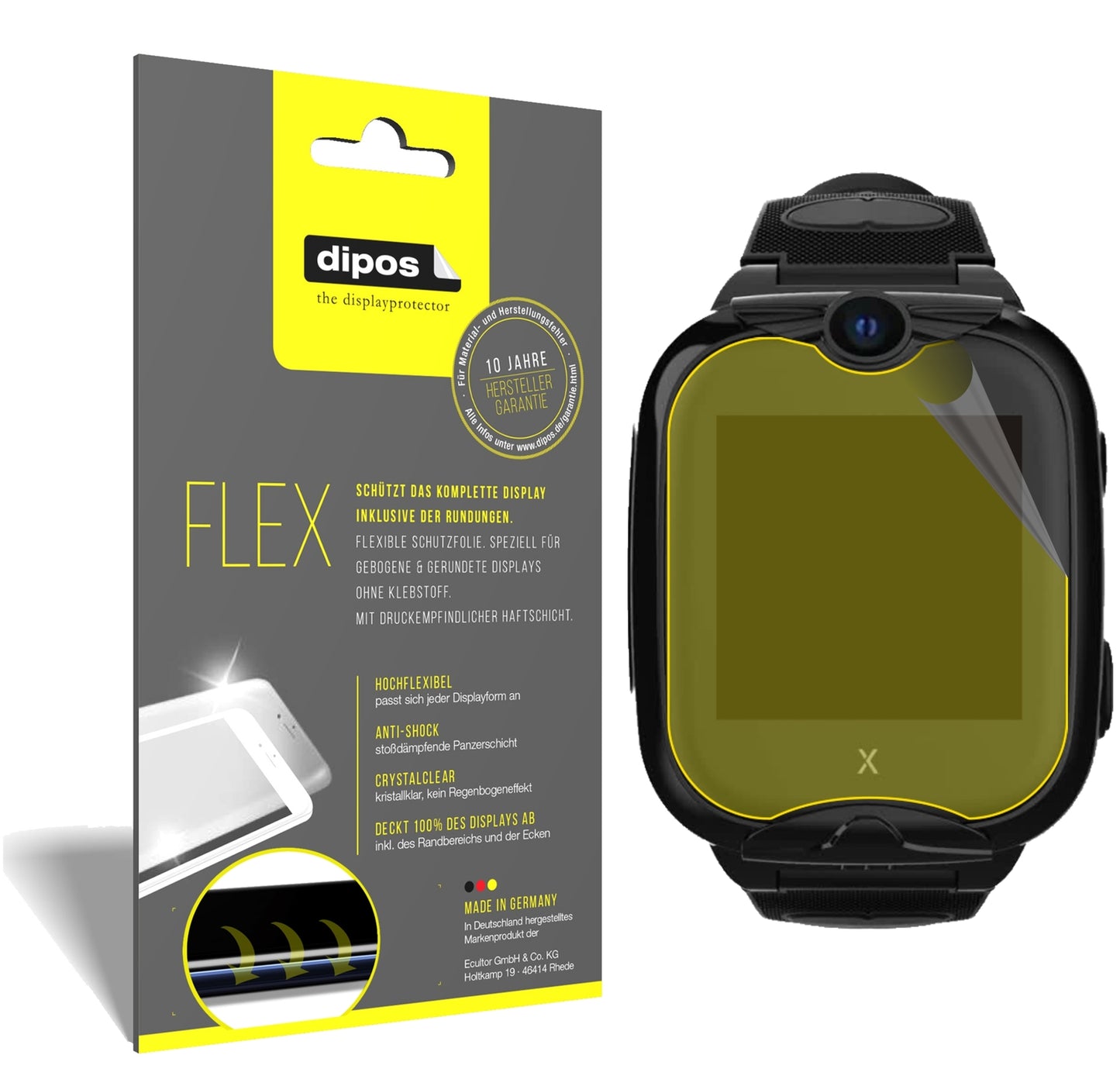Klare Displayschutzfolie von dipos passend für Xplora XGO 2, 100% Displayabdeckung und blasenfreie Montage