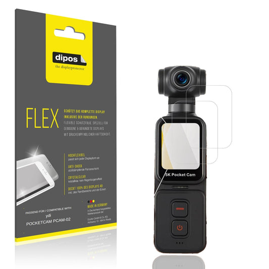 Klare Displayschutzfolie von dipos passend für ydi POCKETCAM PCAM-02, 100% Displayabdeckung und blasenfreie Montage