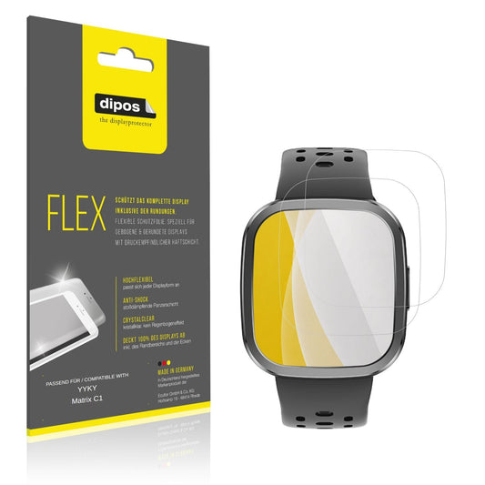 Klare Displayschutzfolie von dipos passend für YYKY Matrix C1, 100% Displayabdeckung und blasenfreie Montage