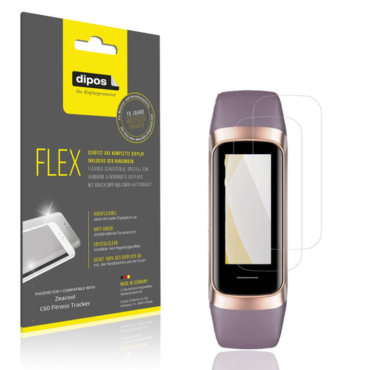 Klare Displayschutzfolie von dipos passend für Zeacool C60 Fitness Tracker, 100% Displayabdeckung und blasenfreie Montage