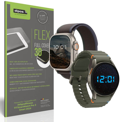 Matte Displayschutzfolie von dipos passend für 360gradfitness FITSmartWatch Pro 3 Smart 2024, 100% Displayabdeckung und blasenfreie Montage