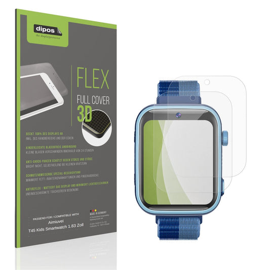 Matte Displayschutzfolie von dipos passend für Aimiuvei T45 Kids Smartwatch 1.83 Zoll, 100% Displayabdeckung und blasenfreie Montage
