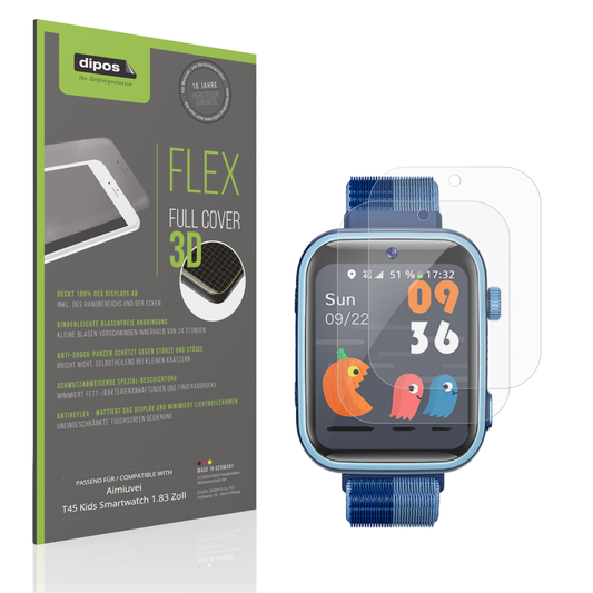 Matte Displayschutzfolie von dipos passend für Aimiuvei T45 Kids Smartwatch 1.83 Zoll, 100% Displayabdeckung und blasenfreie Montage