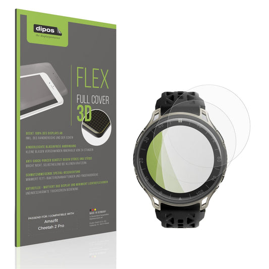 Matte Displayschutzfolie von dipos passend für Amazfit Cheetah 2 Pro, 100% Displayabdeckung und blasenfreie Montage