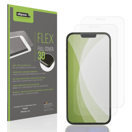 Matte Displayschutzfolie von dipos passend für Apple iPhone 13, 100% Displayabdeckung und blasenfreie Montage