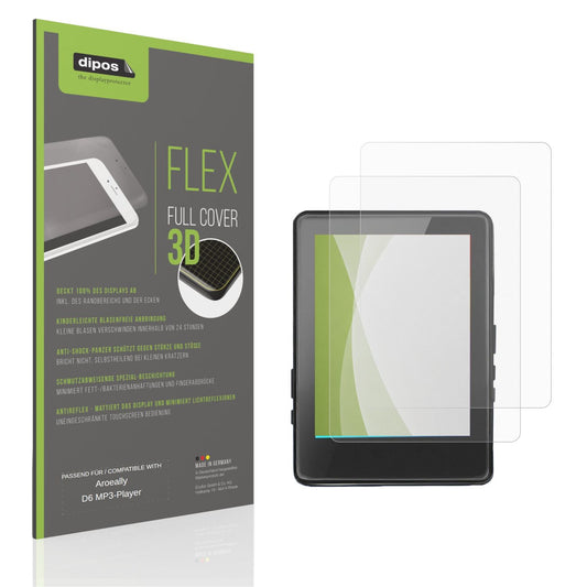 Matte Displayschutzfolie von dipos passend für Aroeally D6 MP3-Player, 100% Displayabdeckung und blasenfreie Montage