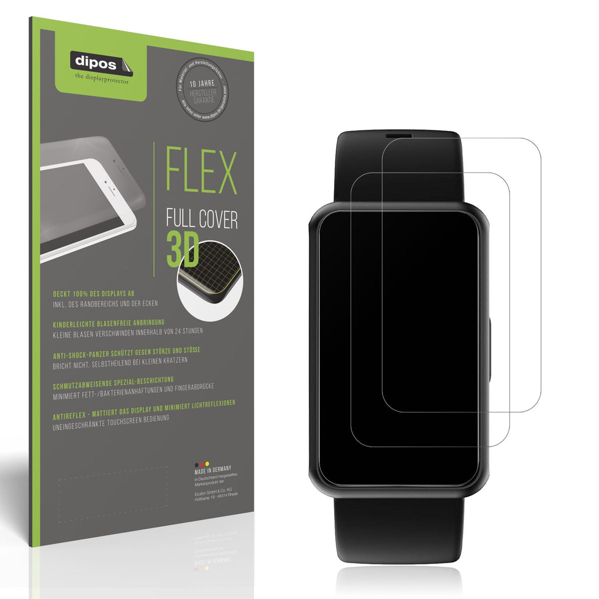 Matte Displayschutzfolie von dipos passend für Asmoda Fitnesstracker 1,47 Zoll, 100% Displayabdeckung und blasenfreie Montage