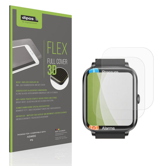 Matte Displayschutzfolie von dipos passend für ASWEE P6, 100% Displayabdeckung und blasenfreie Montage