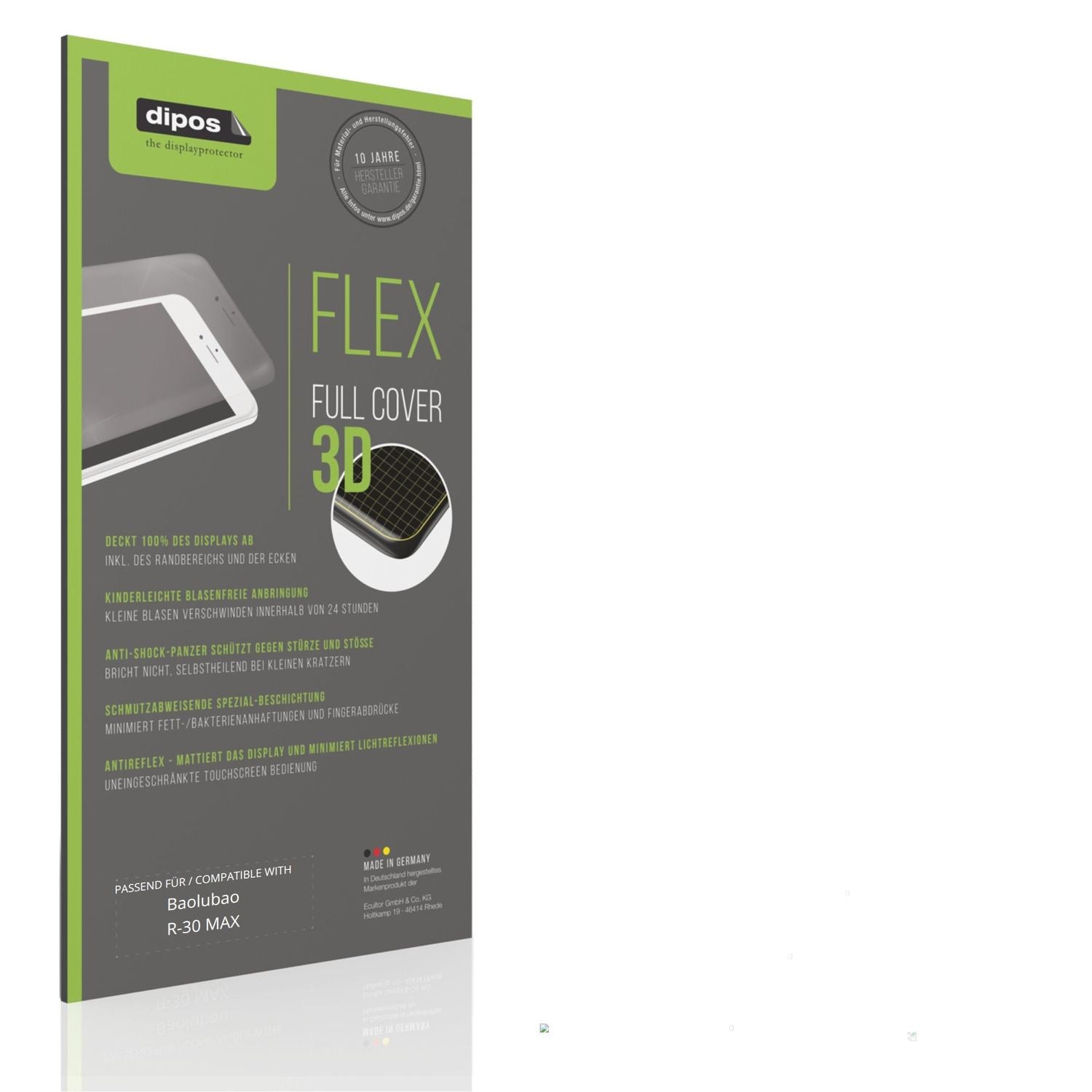 Matte Displayschutzfolie von dipos passend für Baolubao R-30 MAX, 100% Displayabdeckung und blasenfreie Montage