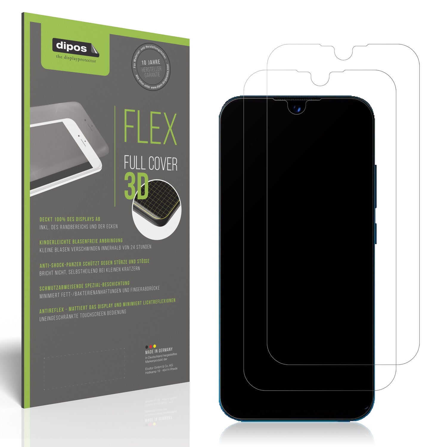 Matte Displayschutzfolie von dipos passend für Benco Y30, 100% Displayabdeckung und blasenfreie Montage