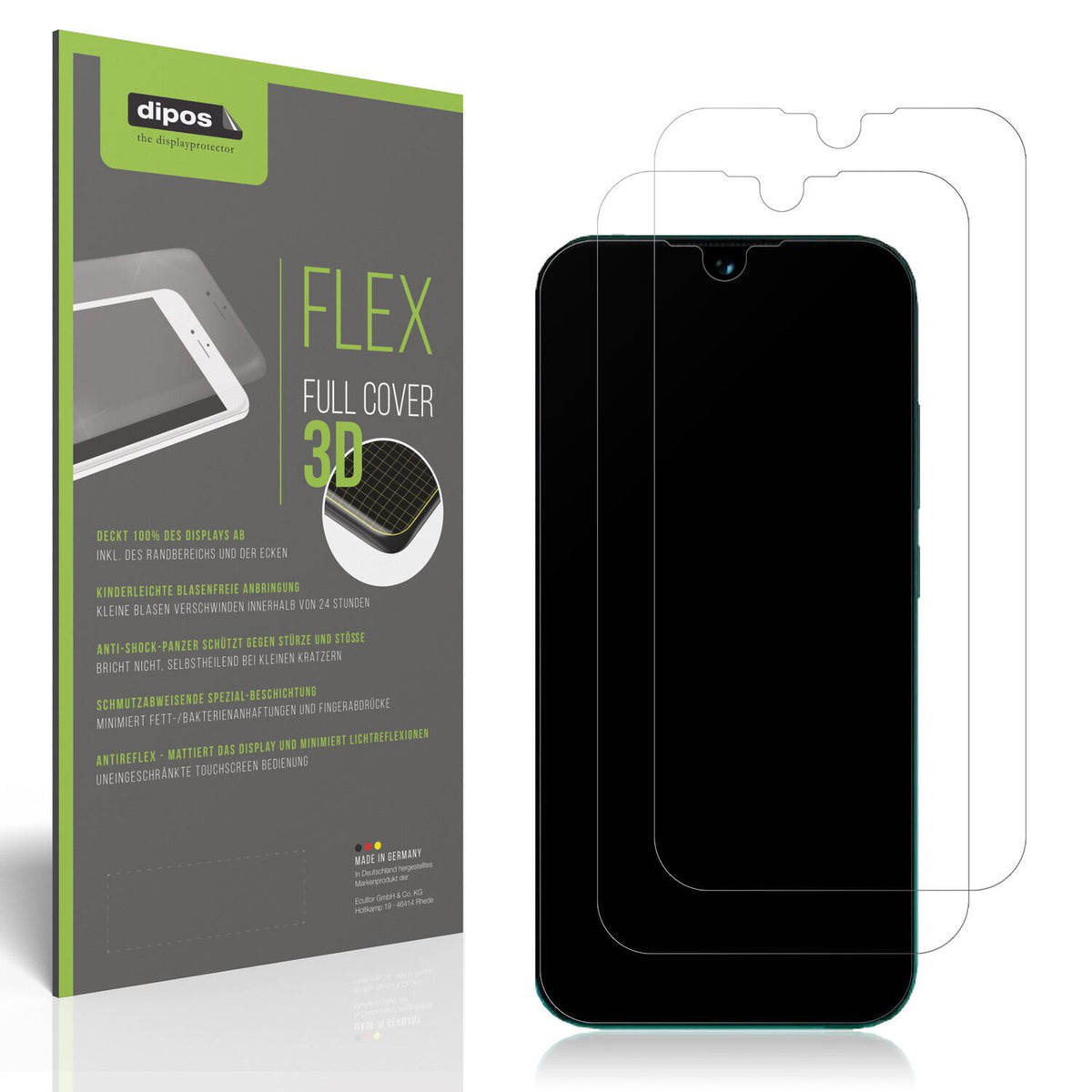 Matte Displayschutzfolie von dipos passend für Benco Y50 Pro, 100% Displayabdeckung und blasenfreie Montage