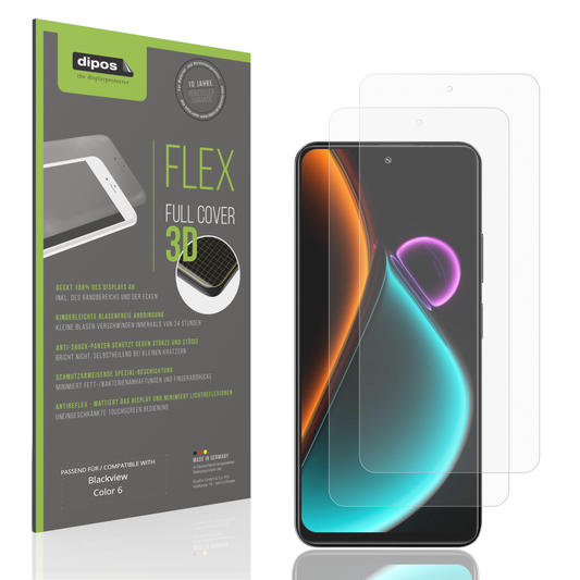 Matte Displayschutzfolie von dipos passend für Blackview Color 6, 100% Displayabdeckung und blasenfreie Montage