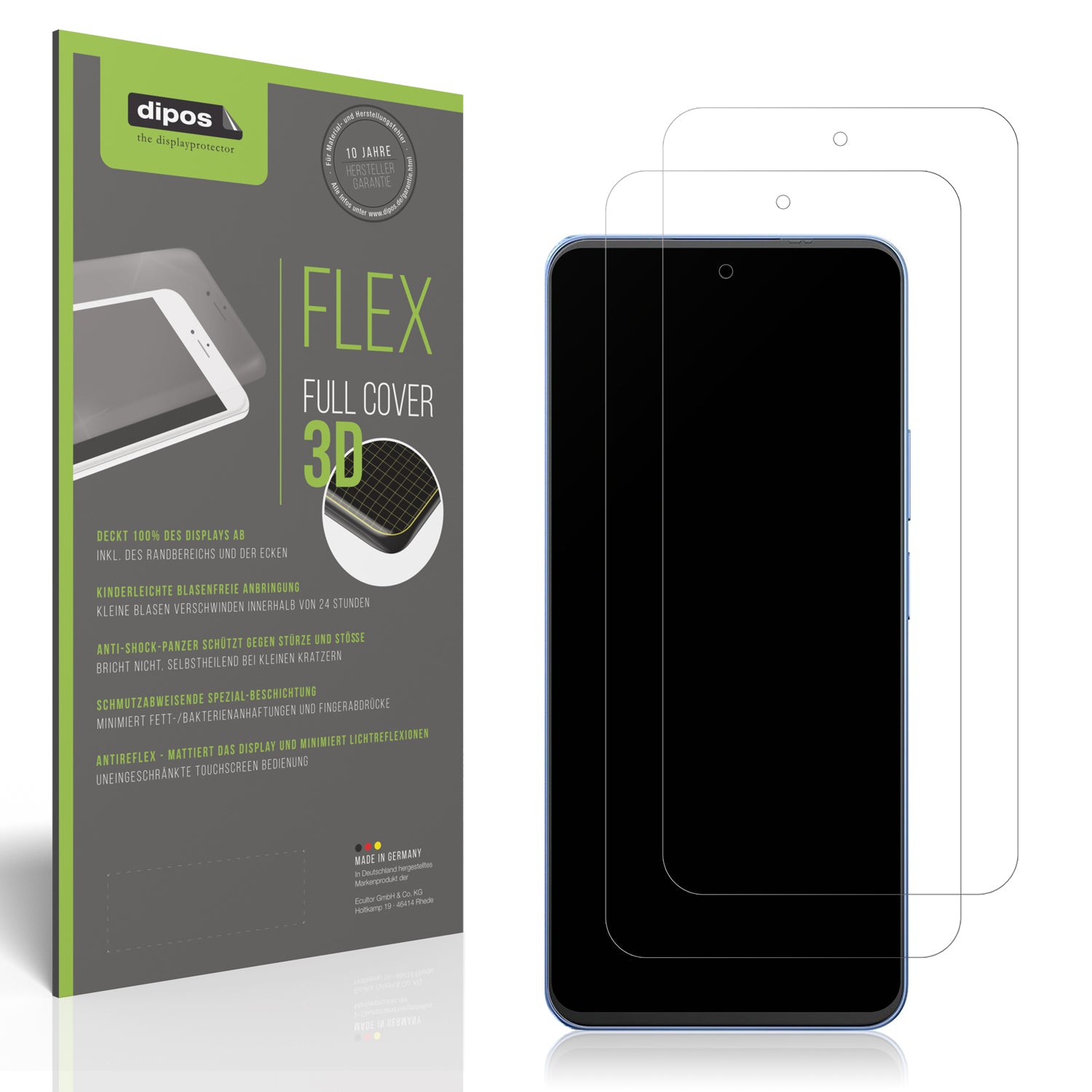 Matte Displayschutzfolie von dipos passend für Blackview Shark 9, 100% Displayabdeckung und blasenfreie Montage