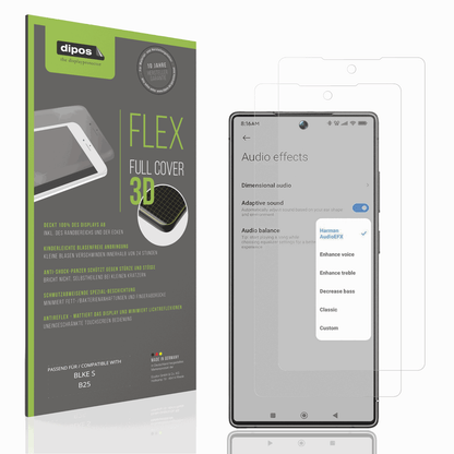 Matte Displayschutzfolie von dipos passend für BLKE S B25, 100% Displayabdeckung und blasenfreie Montage