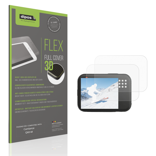 Matte Displayschutzfolie von dipos passend für Camlance Q60-M, 100% Displayabdeckung und blasenfreie Montage