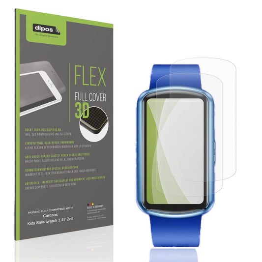 Matte Displayschutzfolie von dipos passend für Cantaos Kids Smartwatch 1.47 Zoll, 100% Displayabdeckung und blasenfreie Montage