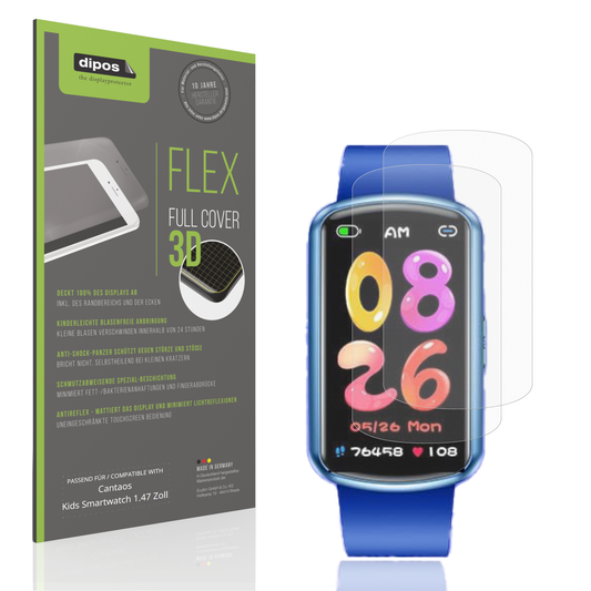 Matte Displayschutzfolie von dipos passend für Cantaos Kids Smartwatch 1.47 Zoll, 100% Displayabdeckung und blasenfreie Montage