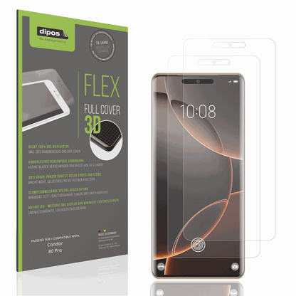 Matte Displayschutzfolie von dipos passend für Condor 80 Pro, 100% Displayabdeckung und blasenfreie Montage