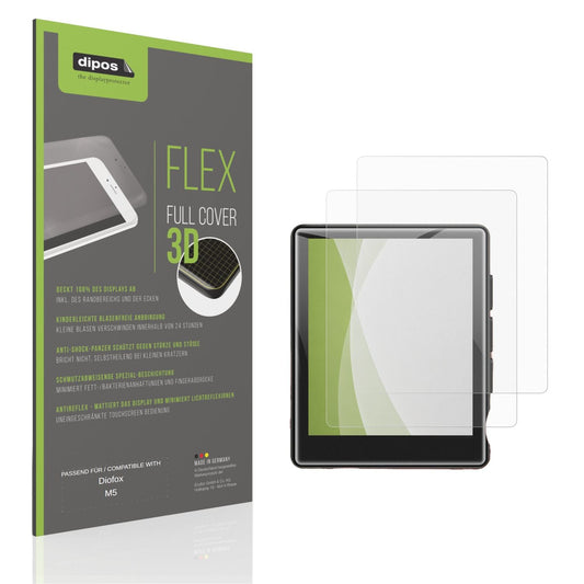 Matte Displayschutzfolie von dipos passend für Diofox M5, 100% Displayabdeckung und blasenfreie Montage