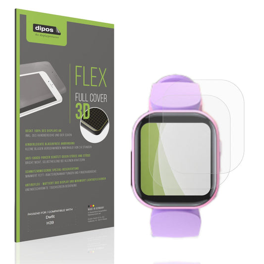 Matte Displayschutzfolie von dipos passend für Dwfit H39, 100% Displayabdeckung und blasenfreie Montage
