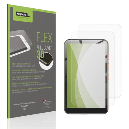 Matte Displayschutzfolie von dipos passend für Fanvace K22, 100% Displayabdeckung und blasenfreie Montage