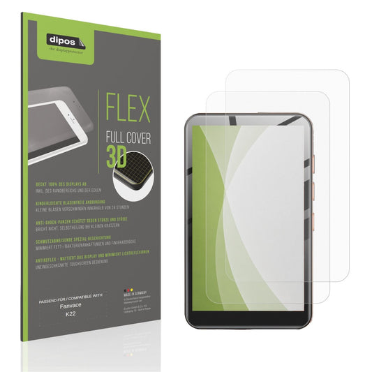 Matte Displayschutzfolie von dipos passend für Fanvace K22, 100% Displayabdeckung und blasenfreie Montage